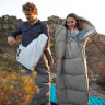 Ультралёгкий спальный мешок NATUREHIKE CNK2350WS023 M400 хлопковый с капюшоном весна осень серый, молния справа 6927595776056